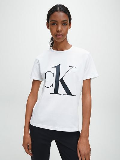 Calvin Klein Ruhák HU473755 | Calvin Klein CK ONE Női Lounge Póló Fekete / Fehér